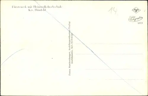 Ak Eiterfeld Hessen, Fürsteneck mit Heimvolkshochschule