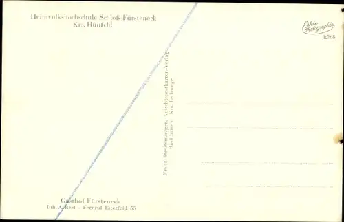 Ak Eiterfeld Hessen, Fürsteneck mit Heimvolkshochschule