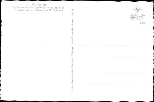 Ak Neuenheerse Bad Driburg in Westfalen, St. Caspar, Schülerheim der Missionäre vom kostbaren Blut