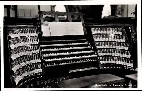 Ak Passau in Niederbayern, Passauer Domorgel, Spieltisch