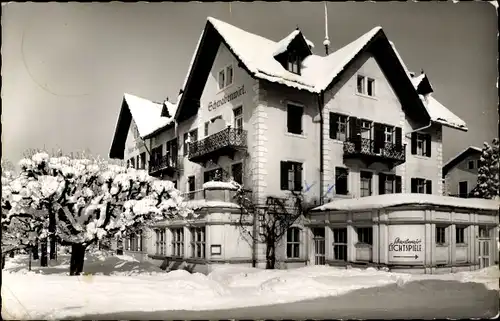 Ak Berchtesgaden in Oberbayern, Hotel Schwabenwirt, Winteransicht