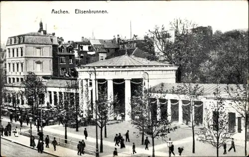 Ak Aachen in Nordrhein Westfalen, Elisenbrunnen, Straßenpartie