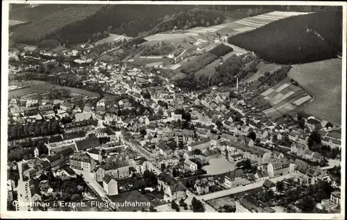 Ak Olbernhau im Erzgebirge, Fliegeraufnahme