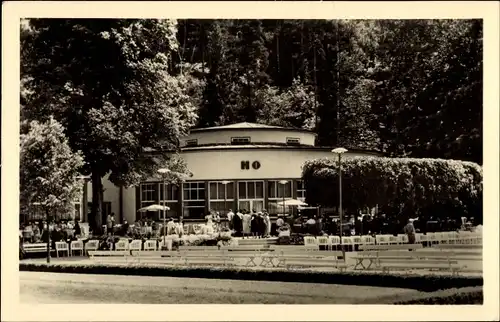 Ak Bad Elster im Vogtland, Badeplatz mit HO Café