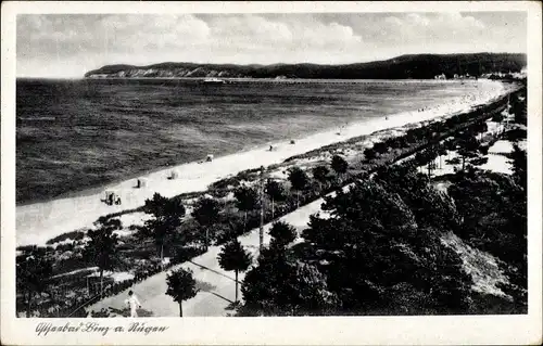 Ak Ostseebad Binz auf Rügen, Strandpanorama
