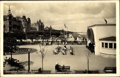 Ak Ostseebad Zinnowitz auf Usedom, Kurplatz, Pavillon