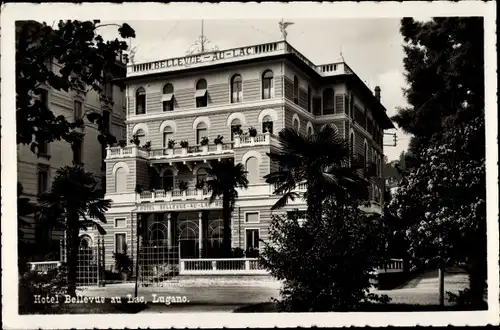 Ak Lugano Kanton Tessin Schweiz, Hotel Bellevue au Lac