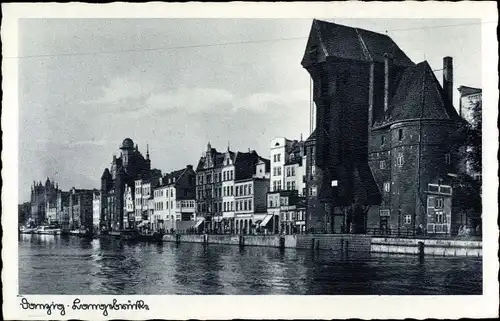 Ak Gdańsk Danzig, Langebrücke, Krantor, Sternwarte