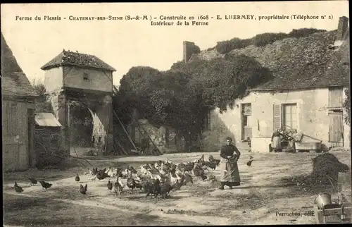 Ak Châtenay sur Seine Seine et Marne, Ferme du Plessis