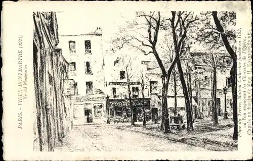 Ak Paris XVIII. Arrondissement Buttes-Montmartre, Place du Tertre, Maison Catherine