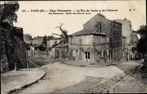 Ak Paris XVIII. Arrondissement Buttes-Montmartre, La Rue des Soules et de l'Abrevoir