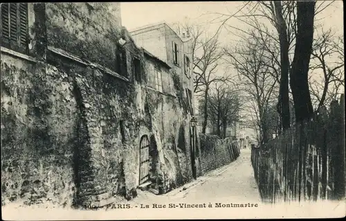Ak Paris XVIII. Arrondissement Buttes-Montmartre, La Rue Saint Vincent