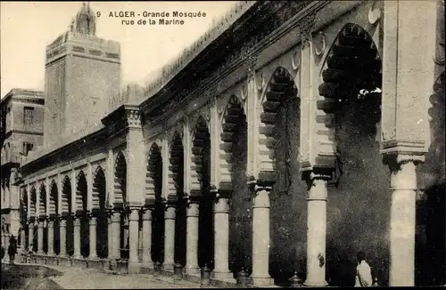 Ak Algier Alger Algerien, Grande Mosquee rue de la Marine