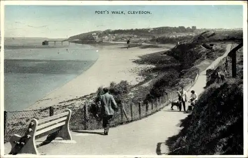 Ak Clevedon Somerset, Poet's Walk