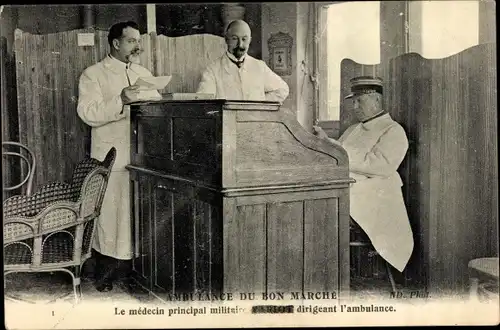 Ak Ambulance du Bon Marché Paris, Le medecin principal militaire dirigeant l'ambulance