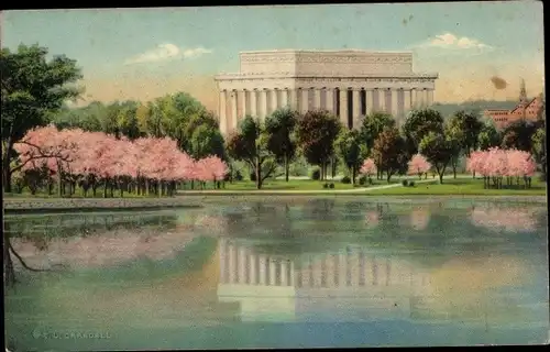 Künstler Ak Crandall, E. L., Washington DC USA, Lincoln Memorial from across the Potomac