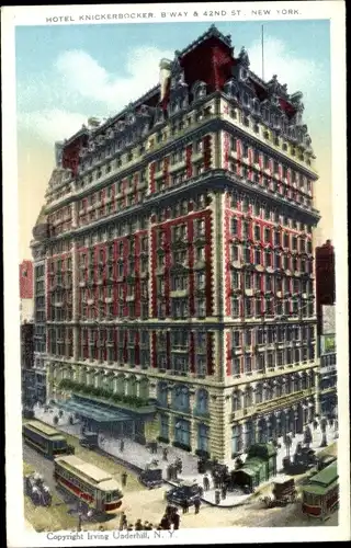 Ak New York City USA, Hotel Knickerbocker, Broadway & 42nd Street
