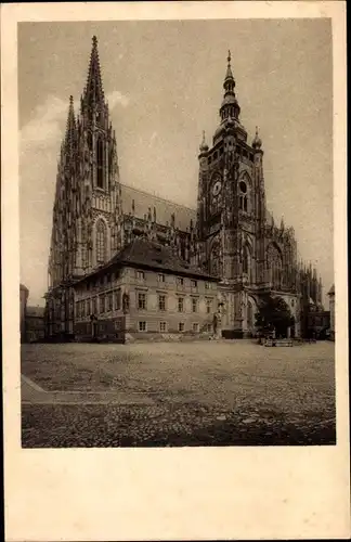 Ak Praha Prag, St. Veitsdom, Außenansicht