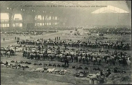 Ak Paris, Journée du 1 Mai 1906, Le camp de la galerie des Machines