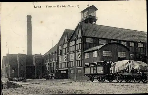 Ak Lens Pas de Calais, Fosse no. 12, Saint Edouard, Grubenanlage, Zeche