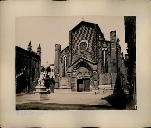 Foto um 1880, Verona Veneto, Sant' Anastasia, Frontalansicht