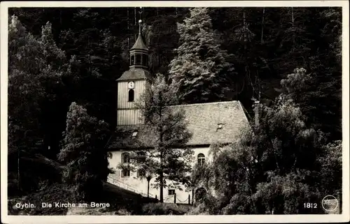 Ak Oybin in Sachsen, Blick auf die Kirche am Berge