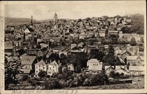 Ak Siegen, Blick zum Ort mit oberen Schloß, Häuser