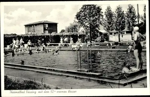 Ak Bad Füssing in Niederbayern, Thermalbad, Freibad