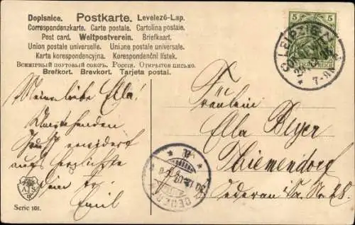 Präge Ak Glückwunsch Neujahr, Jahreszahl 1906, Kalenderblatt, Klee, Schwalbe