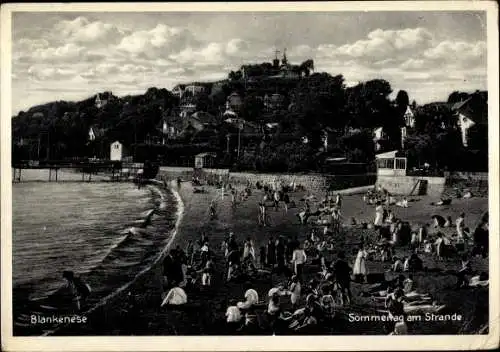 Ak Hamburg Altona Blankenese, Sommertag am Elbstrand