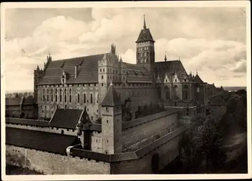 Ak Malbork Marienburg Westpreußen, Schloss des Deutschen Ritterordens, Hochschloss mit Dansker