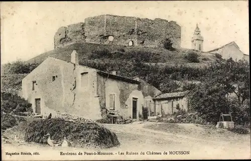 Ak Pont à Mousson Mussenbrück Lothringen Meurthe et Moselle, Schlossruinen