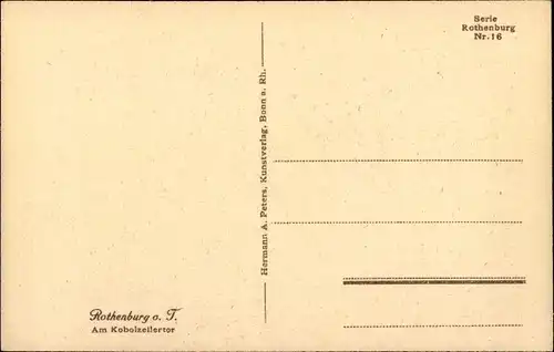 Ak Rothenburg ob der Tauber Mittelfranken, Kobolzeller Tor