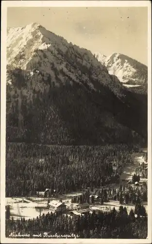Ak Neuhaus Schliersee in Oberbayern, Teilansicht mit Brecherspitz