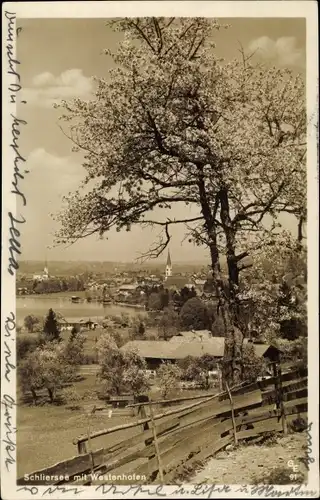 Ak Westenhofen Schliersee in Oberbayern, Teilansicht