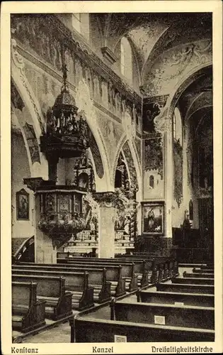 Ak Konstanz am Bodensee, Dreifaltigkeitskirche, Kanzel