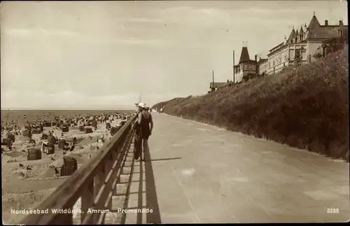Foto Ak Wittdün auf Amrum Nordfriesland, Promenade