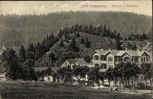 Ak Altenau Clausthal Zellerfeld im Oberharz, Hotel Schützenhaus