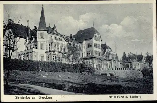 Ak Schierke Wernigerode am Harz, Hotel Fürst zu Stolberg