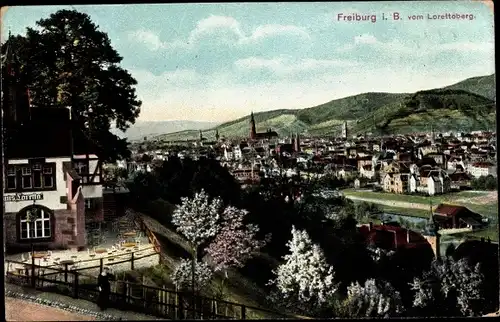 Ak Freiburg im Breisgau Baden Württemberg, Blick vom Lorettoberg, Panorama