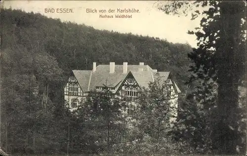 Ak Bad Essen in Niedersachsen, Blick von der Karlshöhe, Kurhaus Waldhotel