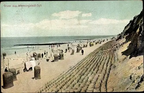 Ak Wenningstedt Braderup auf Sylt, Strandleben