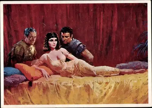 Künstler Ak Schauspieler Elizabeth Taylor und Richard Burton, Filmszene, Cleopatra