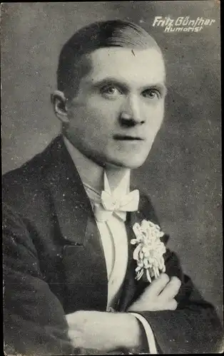Ak Humorist Fritz Günther, Portrait, Autograph