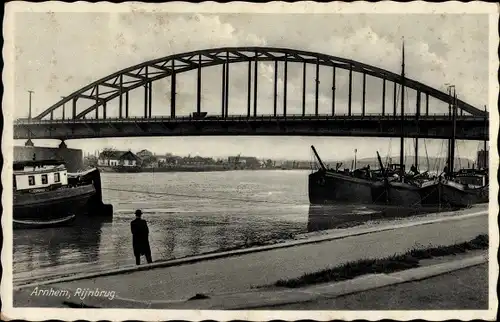 Ak Arnhem Gelderland Niederlande, Rijnbrug