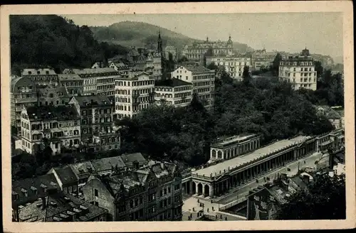 Ak Karlovy Vary Karlsbad Stadt, Stadtansicht, Zamecky