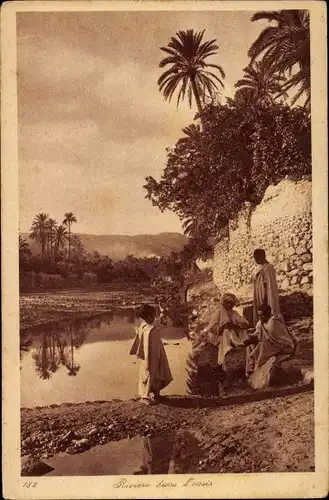 Ak Riviere dans l'Oasis, Kinder, Maghreb, Palmen