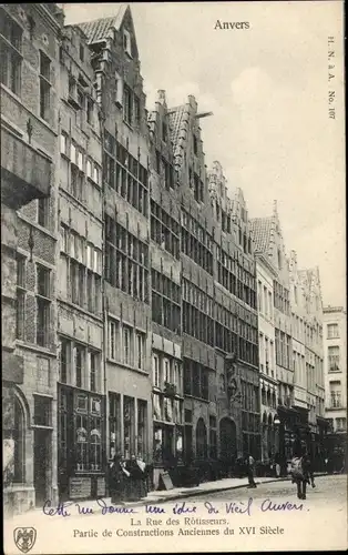 Ak Anvers Antwerpen Flandern, La Rue des Rotisseurs