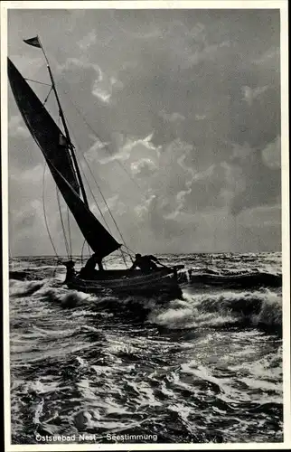 Ak Unieście Nest Pommern, Seestimmung, Segelpartie