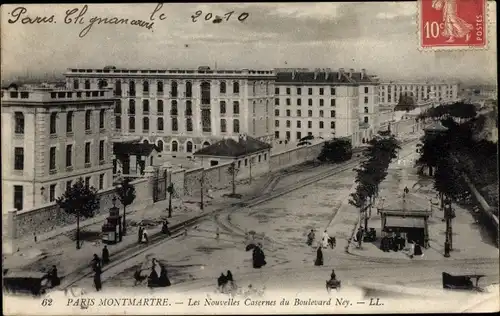 Ak Paris XVIII. Arrondissement Buttes-Montmartre, Les Nouvelles Casernes du Boulevard Ney